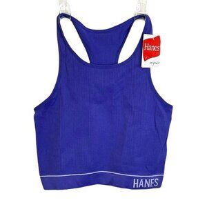 Hanes Originals Seamless Rib Crop Bralette LARGE (15-EX)
